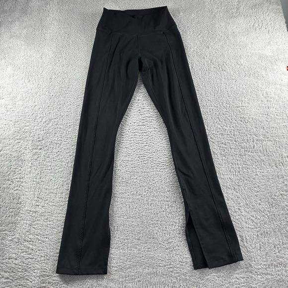 Nike‎ Pants Womens Medium Black One High Waisted Split Hem Athleisure Yoga - Picture 1 of 13